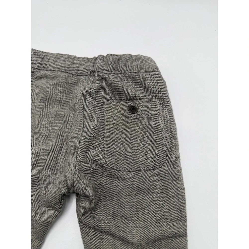 ZARA Baby Boy Gray Herringbone Trousers Pants Size 9-12 Months Pre-owned AS IS